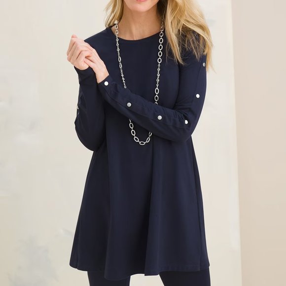 Chicos Button-Sleeve Tunic L - Picture 3 of 15
